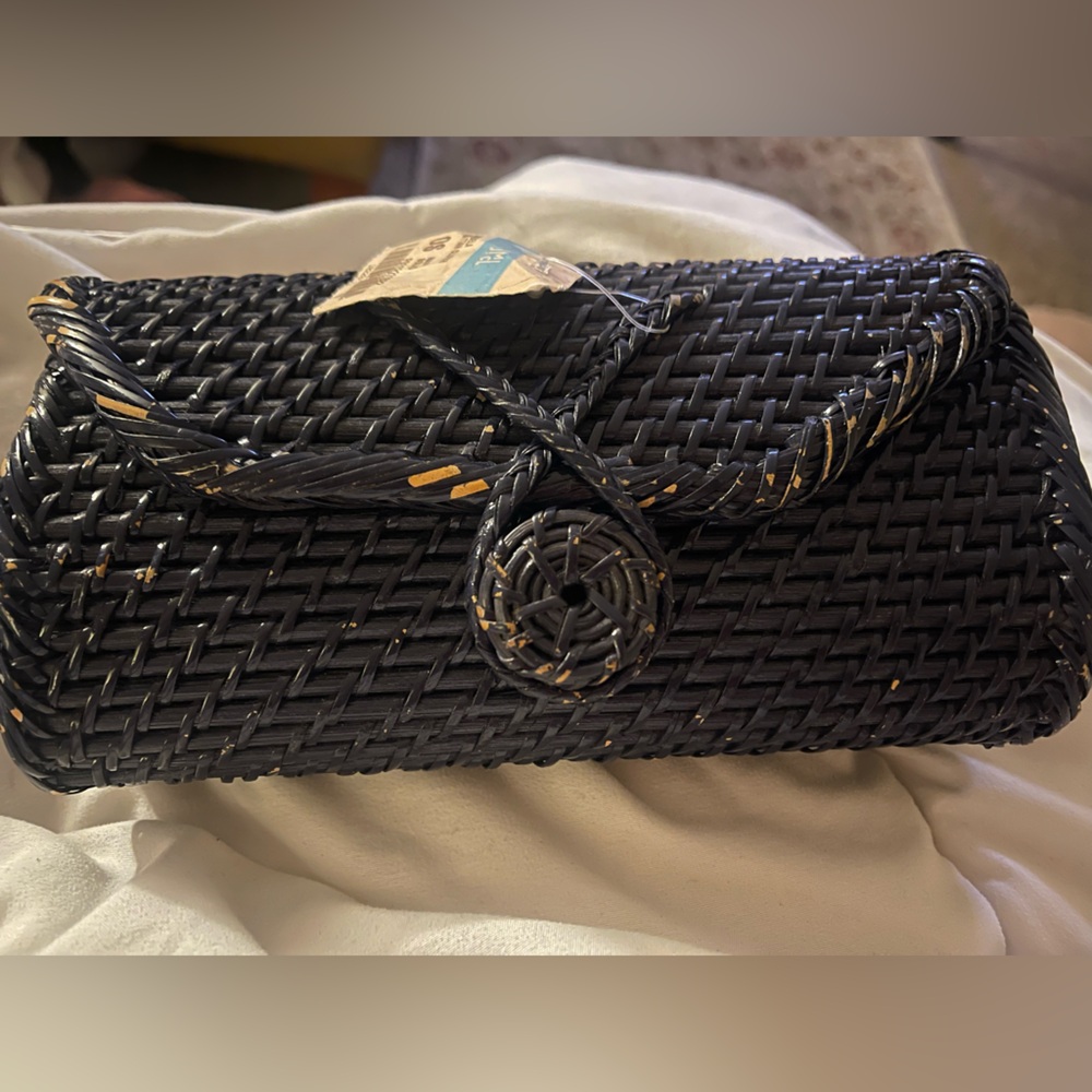 Elegant Navy Blue Woven Clutch